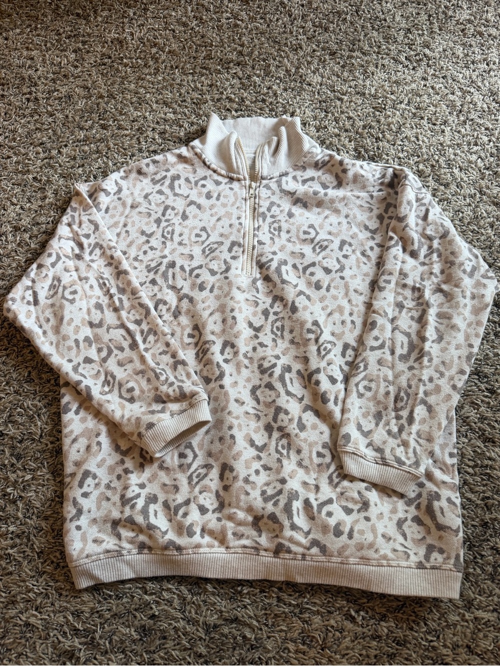 aerie cheetah quarter zip